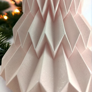 Rózsaszín csillámos fenyőfa formájú karácsonyfadísz FF066 - karácsony - karácsonyi lakásdekoráció - karácsonyfadíszek - Meska.hu