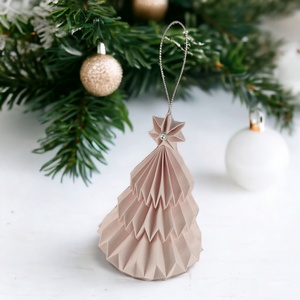 Rózsaszín csillámos fenyőfa formájú karácsonyfadísz FF066 - karácsony - karácsonyi lakásdekoráció - karácsonyfadíszek - Meska.hu