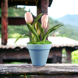Élethű rózsaszín tulipánok kaspóban TUE521RS - otthon & életmód - dekoráció - virágdísz és tartó - csokor & virágdísz - Meska.hu