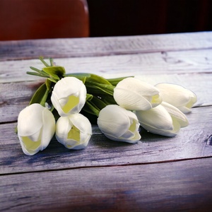 7 szálas fehér tulipán csokor KTUL708FH - otthon & életmód - dekoráció - Meska.hu