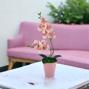 Rózsaszín kétágú élethű orchidea színes agyagkaspóban ORK217RS, Otthon & Életmód, Dekoráció, Virágdísz és tartó, Csokor & Virágdísz, Virágkötés, MESKA