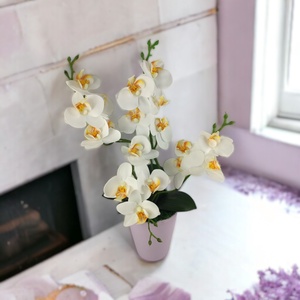 Négyágú fehér kisméretű orchidea ORK401FH, Otthon & Életmód, Dekoráció, Virágdísz és tartó, Csokor & Virágdísz, Virágkötés, MESKA