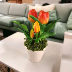 Élethű narancssárga tulipánok kaspóban TUE525NS - Meska.hu
