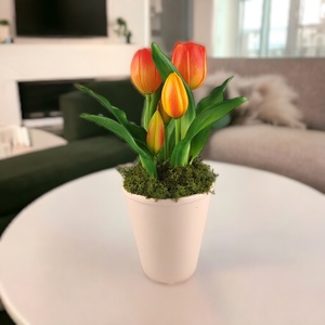 Élethű narancssárga tulipánok kaspóban TUE525NS - otthon & életmód - dekoráció - virágdísz és tartó - csokor & virágdísz - Meska.hu