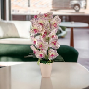 Nagy méretű krém, lila kétszálas orchidea OR206KRLI, Otthon & Életmód, Dekoráció, Virágdísz és tartó, Csokor & Virágdísz, Virágkötés, MESKA