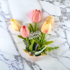 Tulipános tavaszi asztaldísz TUG553LABA - otthon & életmód - dekoráció - virágdísz és tartó - csokor & virágdísz - Meska.hu