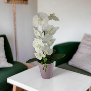 Nagy méretű élethű fehér orchidea OR110FH, Otthon & Életmód, Dekoráció, Virágdísz és tartó, Csokor & Virágdísz, Virágkötés, MESKA