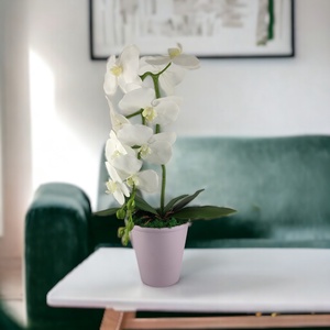 Nagy méretű élethű fehér orchidea OR110FH - otthon & életmód - dekoráció - virágdísz és tartó - csokor & virágdísz - Meska.hu