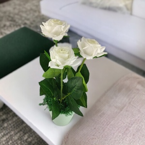 Fehér Real Touch rózsák kaspóban RTR303FH - otthon & lakás - dekoráció - virágdísz és tartó - csokor & virágdísz - Meska.hu
