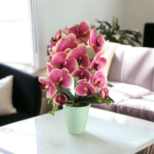 Nagy méretű pink, krémszínű kétszálas orchidea OR208PKKR - otthon & életmód - dekoráció - virágdísz és tartó - csokor & virágdísz - Meska.hu