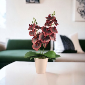Nagy méretű burgundi kétszálas orchidea OR207BO - otthon & életmód - dekoráció - virágdísz és tartó - csokor & virágdísz - Meska.hu