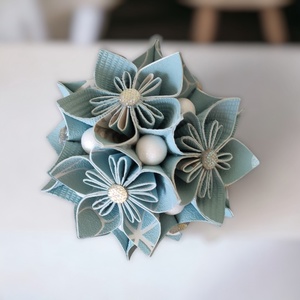 Világos türkiz színű, mintás virágfa festett kézműves betonkaspóban KVF007 - otthon & életmód - dekoráció - asztal és polc dekoráció - asztaldísz - Meska.hu