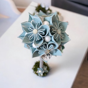 Világos türkiz színű, mintás virágfa festett kézműves betonkaspóban KVF007 - otthon & életmód - dekoráció - asztal és polc dekoráció - asztaldísz - Meska.hu