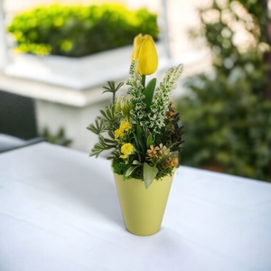 Tavaszi asztaldísz sárga virágokkal TUG102SA - Meska.hu