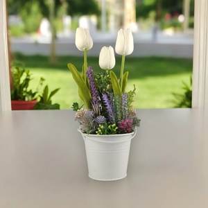 Fehér tulipán kompozíció TUG309FH - otthon & életmód - dekoráció - virágdísz és tartó - csokor & virágdísz - Meska.hu