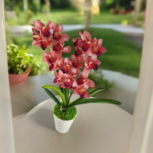 Nagy méretű, kétágú pink csónakorchidea ORC209PK - otthon & életmód - dekoráció - virágdísz és tartó - csokor & virágdísz - Meska.hu