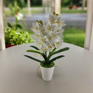 Nagy méretű, kétágú fehér csónakorchidea ORC210FH, Otthon & Életmód, Dekoráció, Virágdísz és tartó, Csokor & Virágdísz, Virágkötés, MESKA