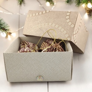 4 darabos beige, bordó karácsonyfadísz szett LNT04005 - karácsony - karácsonyi lakásdekoráció - karácsonyfadíszek - Meska.hu