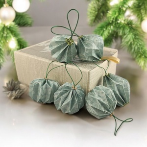 6 darabos zöld színű karácsonyfadísz szett karton díszdobozban LNT06005 - karácsony - karácsonyi lakásdekoráció - karácsonyfadíszek - Meska.hu