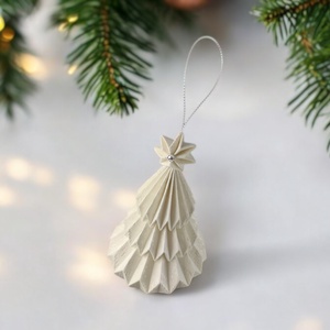 Fehér fenyőfa formájú karácsonyfadísz FF116 - karácsony - karácsonyi lakásdekoráció - karácsonyfadíszek - Meska.hu