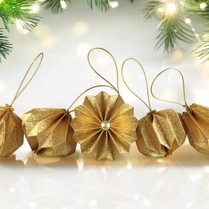 10 darabos arany origami karácsonyfadísz szettek és 10 darab fehér-arany angyalka - karácsony - karácsonyi lakásdekoráció - karácsonyfadíszek - Meska.hu