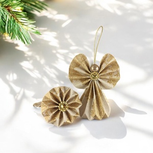 Arany, beige színű papírangyalka PANAR0084 - Meska.hu