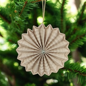 Beige mintás rozetta formájú 2 darabos karácsonyfadísz szett ROZ2013 - karácsony - karácsonyi lakásdekoráció - karácsonyfadíszek - Meska.hu