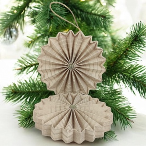 Beige mintás rozetta formájú 2 darabos karácsonyfadísz szett ROZ2013, Karácsony, Karácsonyi lakásdekoráció, Karácsonyfadíszek, Papírművészet, MESKA