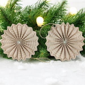 Beige mintás rozetta formájú 2 darabos karácsonyfadísz szett ROZ2013 - karácsony - karácsonyi lakásdekoráció - karácsonyfadíszek - Meska.hu