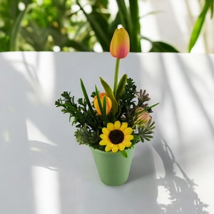 Narancssárga tulipános asztaldísz TUG106NS - Meska.hu