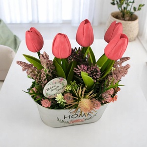 Tulipános Bless This Home Dekoráció Fémkaspóban TUGO501PS - otthon & életmód - dekoráció - virágdísz és tartó - csokor & virágdísz - Meska.hu
