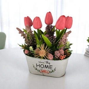 Tulipános Bless This Home Dekoráció Fémkaspóban TUGO501PS - otthon & életmód - dekoráció - virágdísz és tartó - csokor & virágdísz - Meska.hu