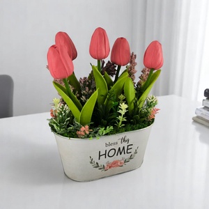 Tulipános Bless This Home Dekoráció Fémkaspóban TUGO501PS - otthon & életmód - dekoráció - virágdísz és tartó - csokor & virágdísz - Meska.hu