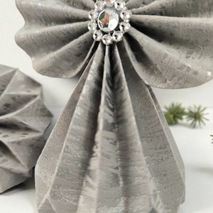 Ezüst szürke mintás papírangyalka PANEZ0072 - karácsony - karácsonyi lakásdekoráció - karácsonyfadíszek - Meska.hu