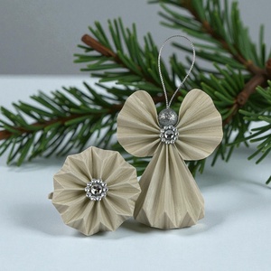 Fényes fehér színű papírangyalka PANEZ0066, Karácsony, Karácsonyi lakásdekoráció, Karácsonyfadíszek, Papírművészet, MESKA