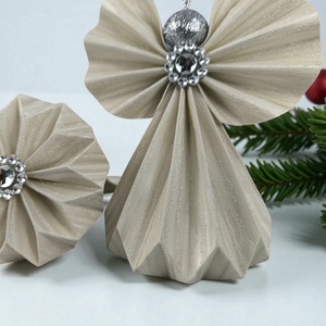 Fényes fehér színű papírangyalka PANEZ0066 - karácsony - karácsonyi lakásdekoráció - karácsonyfadíszek - Meska.hu