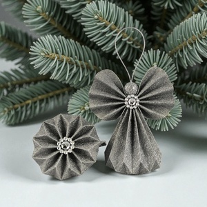 Sötét ezüst papírangyalka PANEZ0074 - Meska.hu