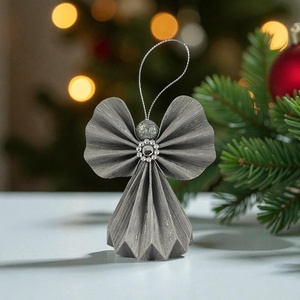 Ezüst papírangyalka PANEZ0075 - Meska.hu