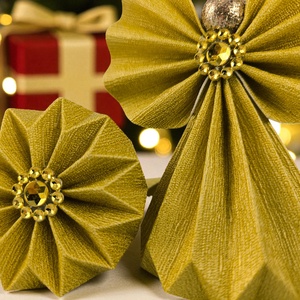 Arany színű papírangyalka PANAR0103 - karácsony - karácsonyi lakásdekoráció - karácsonyfadíszek - Meska.hu