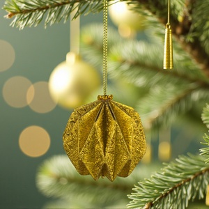 10 darabos arany karácsonyfadísz szett LNTAR022, Karácsony, Karácsonyi lakásdekoráció, Karácsonyfadíszek, Papírművészet, MESKA