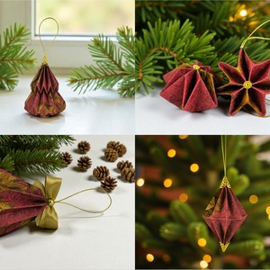 Karácsonyi ajándékbox válogatás - meggypiros és óarany árnyalatokban KGBX002 - karácsony - karácsonyi lakásdekoráció - karácsonyfadíszek - Meska.hu