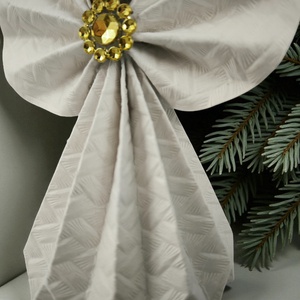 Fehér, arany papírangyalka PANAR0102 - karácsony - karácsonyi lakásdekoráció - karácsonyfadíszek - Meska.hu