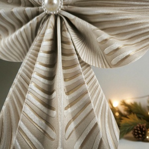 Óriás beige mintás papírangyalka polcdekoráció OPA55 - karácsony - karácsonyi lakásdekoráció - karácsonyi lakásdíszek - Meska.hu