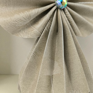 Beige mintás papírangyalka polcdekoráció OPA59 - karácsony - karácsonyi lakásdekoráció - karácsonyi lakásdíszek - Meska.hu