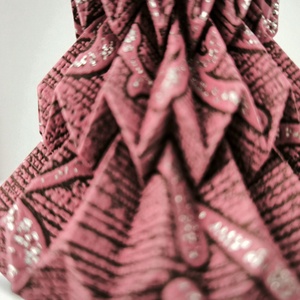 Mályva, ezüst csillámos mintás fenyőfa formájú karácsonyfadísz FF135 - karácsony - karácsonyi lakásdekoráció - karácsonyfadíszek - Meska.hu