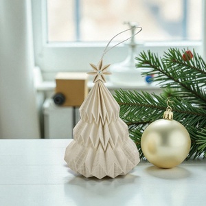 Fehér mintás fenyőfa formájú karácsonyfadísz FF136, Karácsony, Karácsonyi lakásdekoráció, Karácsonyfadíszek, Papírművészet, MESKA