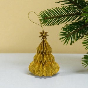 Arany fenyőfa formájú karácsonyfadísz FF145 - Meska.hu