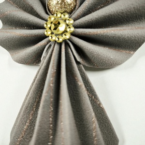 Barna csillámos papírangyalka függődísz PANAR0114 - karácsony - karácsonyi lakásdekoráció - karácsonyfadíszek - Meska.hu