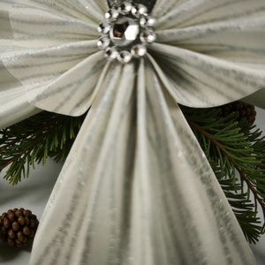 Fehér, ezüst papírangyalka függődísz PANEZ0078 - karácsony - karácsonyi lakásdekoráció - karácsonyfadíszek - Meska.hu