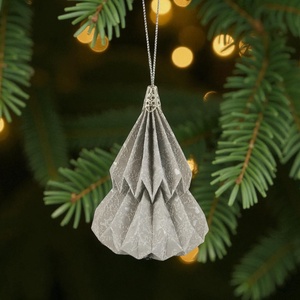 Szürke, fehér, ezüst fenyőfa formájú karácsonyfadísz KF003 - karácsony - karácsonyi lakásdekoráció - karácsonyfadíszek - Meska.hu